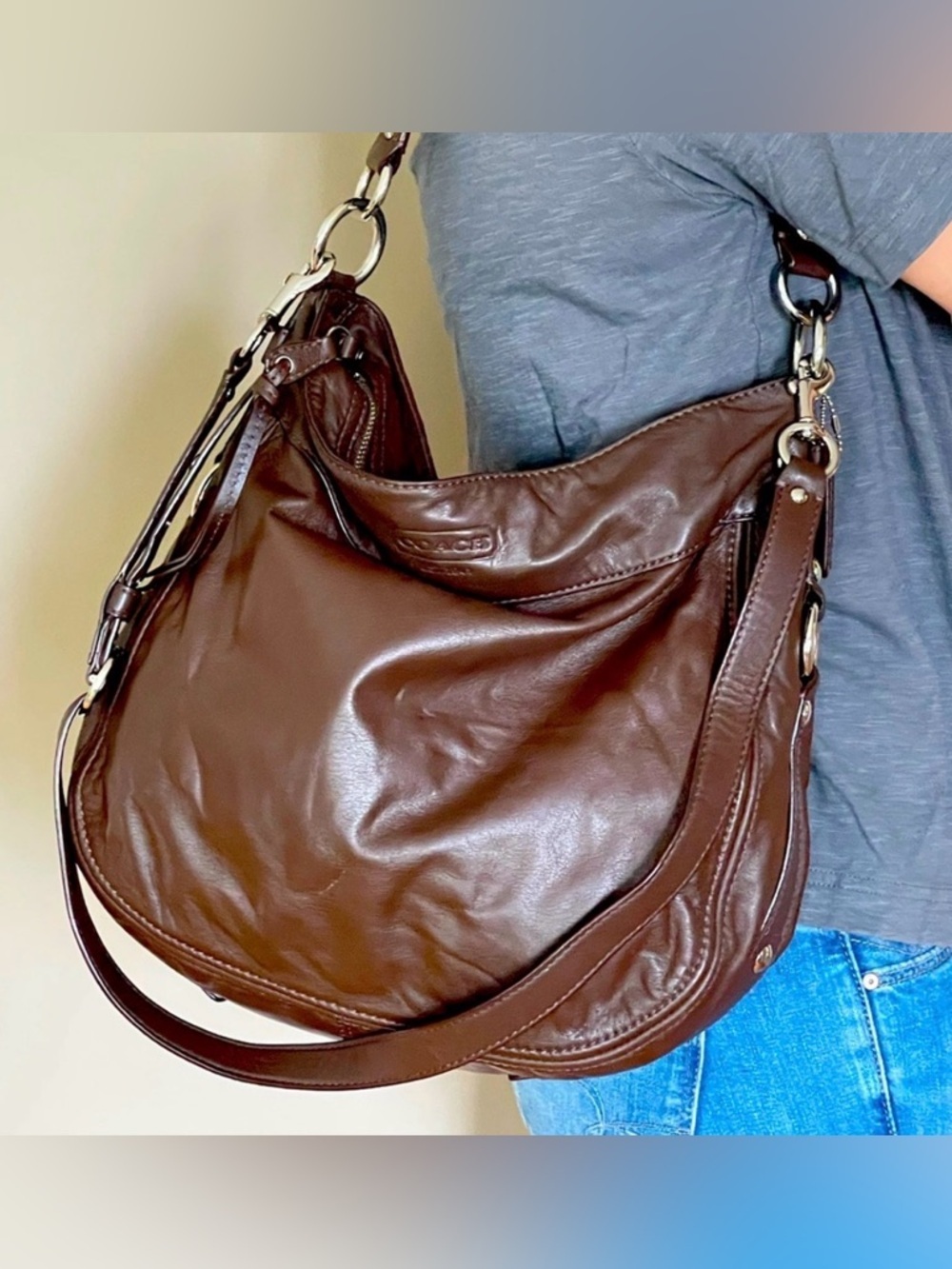 Coach Black Leather Hobo Shoulder Bag - Picture 15 of 15